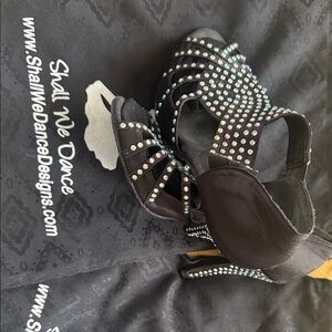 Black Studded Women's Dance Heels -